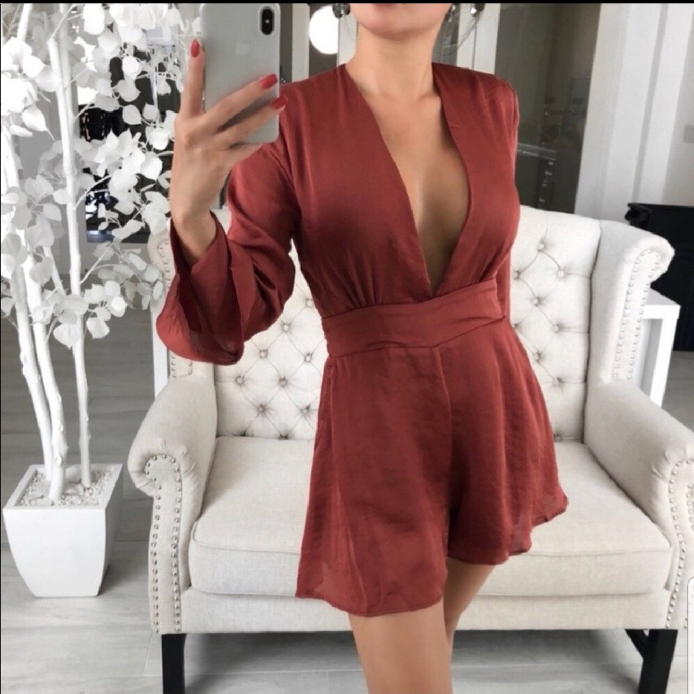 EkAttire reposh Celine Marsala Romper